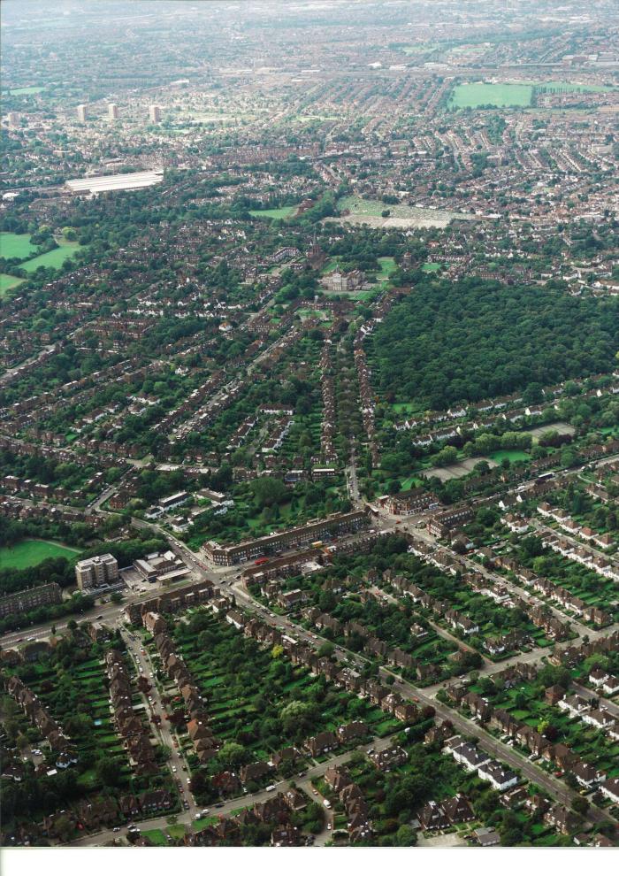 Aerial photograph of Central square and the Holms