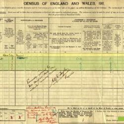 Fairfield family 1911 spoiled census form