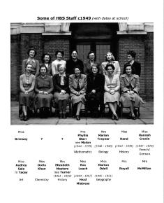Henrietta Barnett School staff photo 1949
