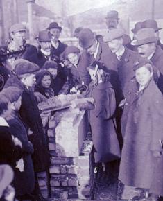 Children's afternoon laying memorial bricks