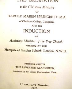 Associate Minister Harold Maben Springbett