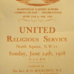 Coming of age service, 1928