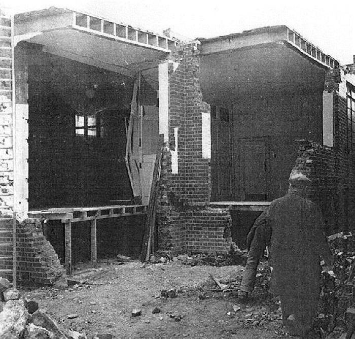 Synagogue after being struck by bomb 1941