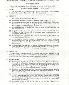 Residents Association Constitution 1964