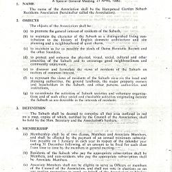 Residents Association Constitution 1964