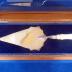 Silver and Ivory trowel used to lay foundation stones