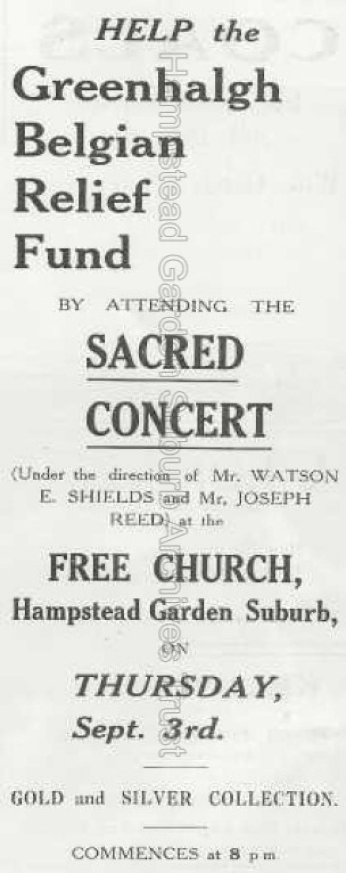 Belgian relief fund concert