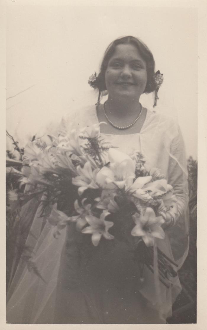 Edith Faulkner on her wedding day 5 December 1931