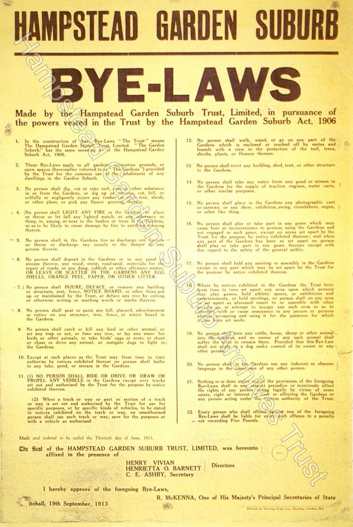 Bye Laws 1913