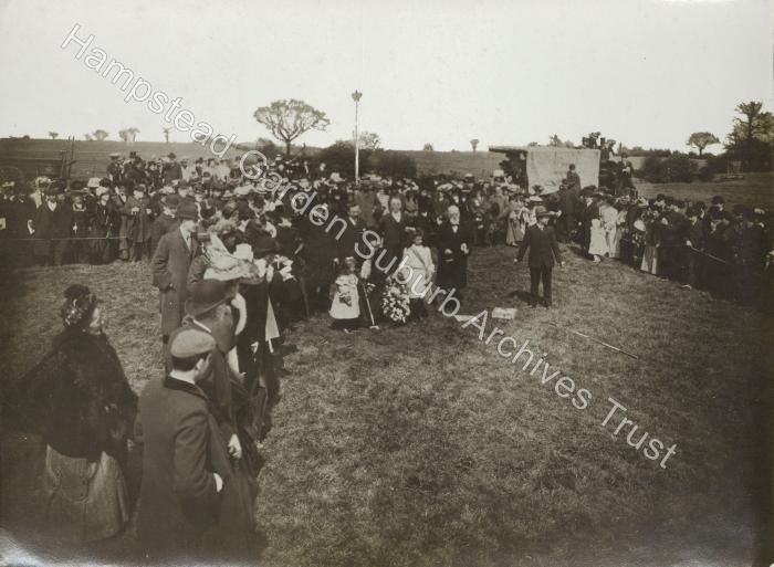 Henrietta Barnett cutting the first sod