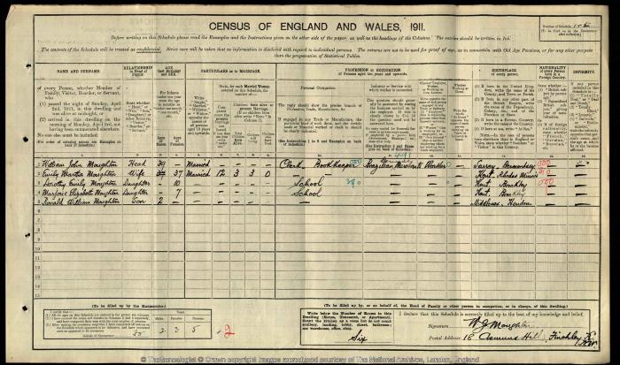 Census 1911 - 18 Asmuns Hill