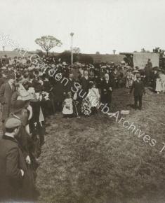 Henrietta Barnett cutting the first sod