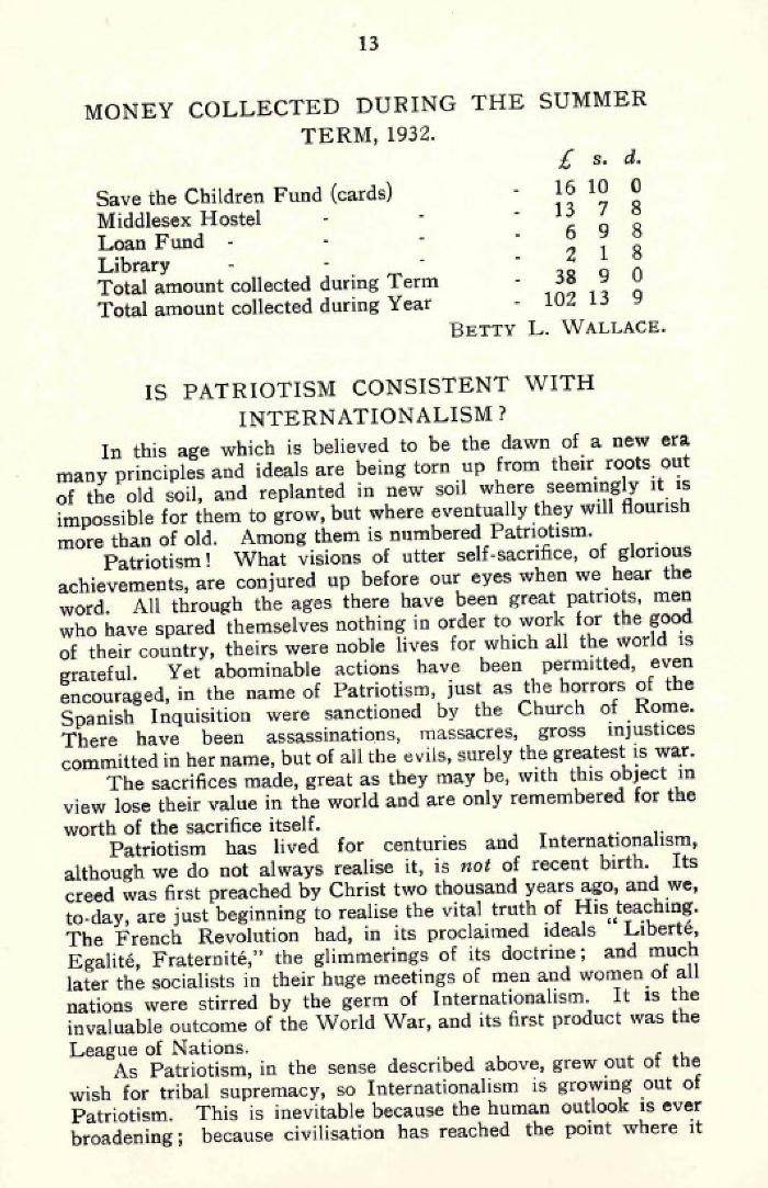 HBS - Patriotism and Internationalism