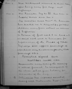 GSS Armistice log book entry