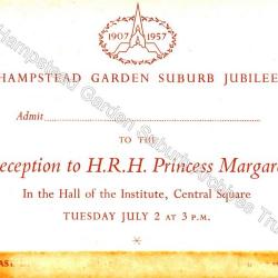 Jubilee - Ticket to Reception for Princess Magaret