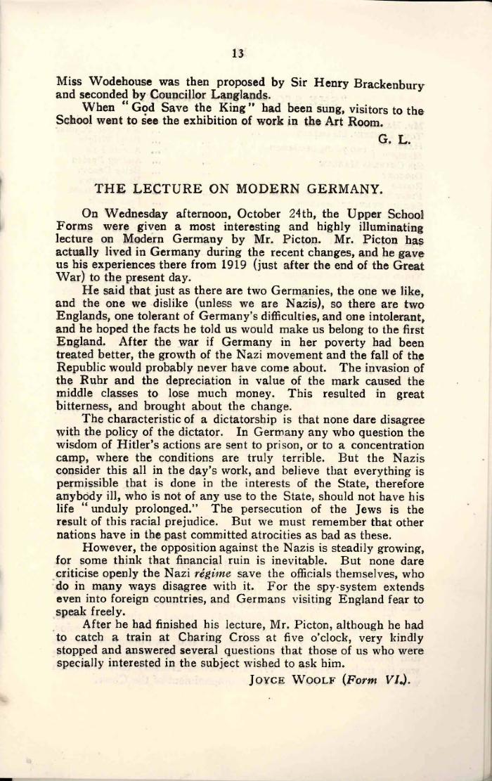 HBS - Lecture on Modern Germany