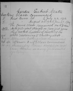 GSS Cookery log book entries