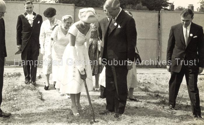 Princess Margaret Cutting First Sod 1957
