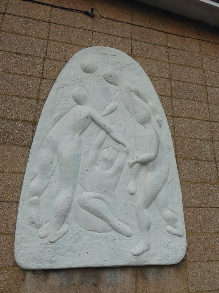 Original relief on Infant school from 1950s