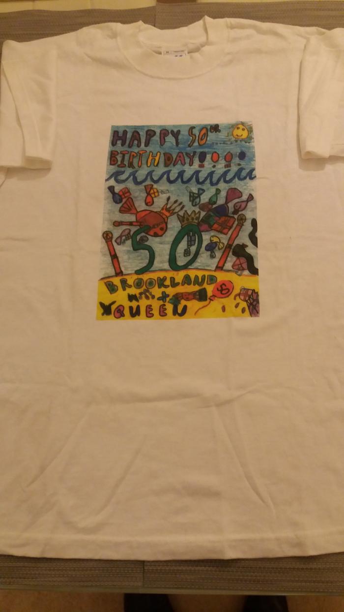 Golden Jubilee t-shirt (pupil's artwork) 2002