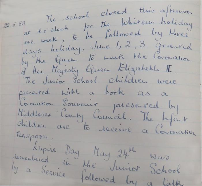 Whitsun and Coronation holidays 1953