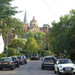 View up Erskine Hill to Churches on Central Square