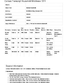 Census 1911 - 32 Willifield Way