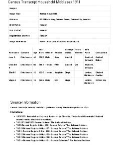 Census 1911 - 97 Willifield Way