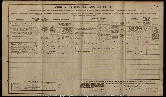 Census 1911 - 19 Willifield Way