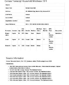 Census 1911 - 101 Willifield Way