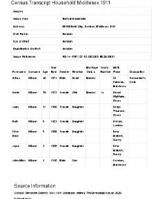 Census 1911 - 88 Willifield Way