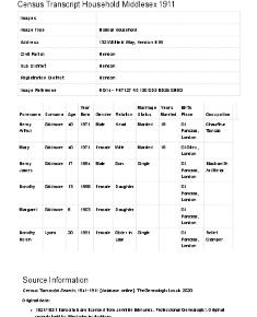 Census 1911 - 132 Willifield Way