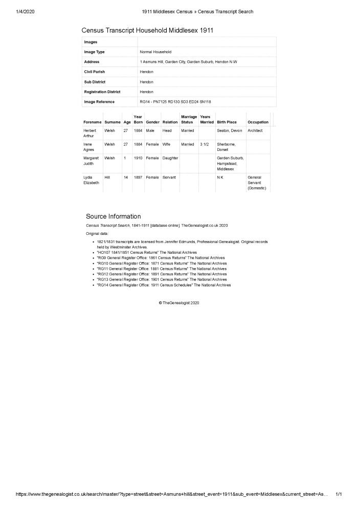 Census 1911 - 01 Asmuns Hill