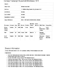 Census 1911 - 111 Willifield Way