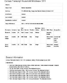 Census 1911 - 174 Willifield Way