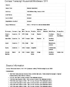 Census 1911 - 152 Willifield Way