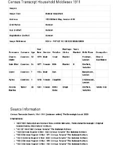 Census 1911 - 152 Willifield Way