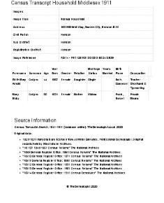 Census 1911 - 163 Willifield Way