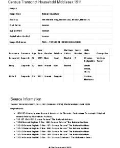 Census 1911 - 165 Willifield Way