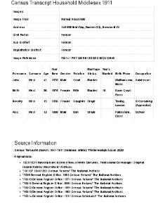 Census 1911 - 149 Willifield Way