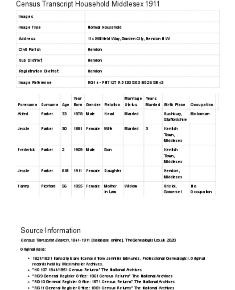 Census 1911 - 114 Willifield Way