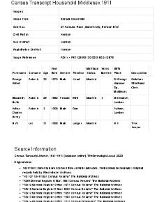 Census 1911 - 27 Asmuns Place