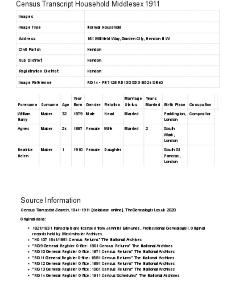 Census 1911 - 161 Willifield Way