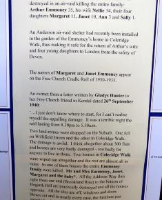 Free Church Memorial display for The Fallen in WW2 - The Emmoney Family members bio