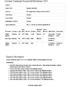 Census 1911 - 32 Hogarth Hill