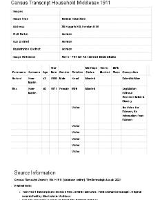 Census 1911 - 38 Hogarth Hill