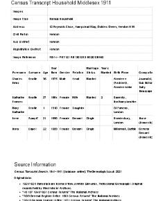 Census 1911 - 12 Reynolds Close