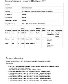 Census 1911 - 12 Hogarth Hill