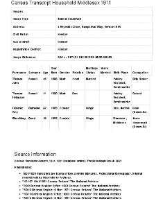 Census 1911 - 04 Reynolds Close