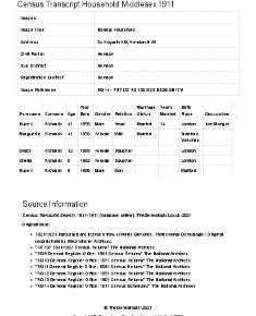 Census 1911 - 34 Hogarth Hill